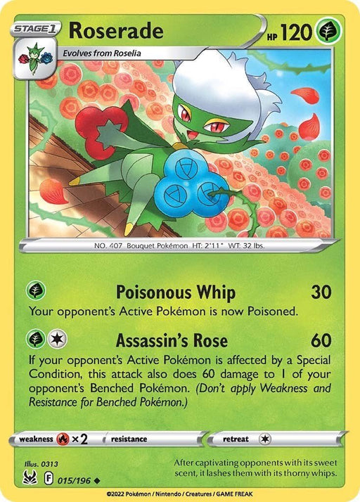 Pokemon Roserade 015/196 SWSH11: Lost Origin Reverse Holo - EternaCards