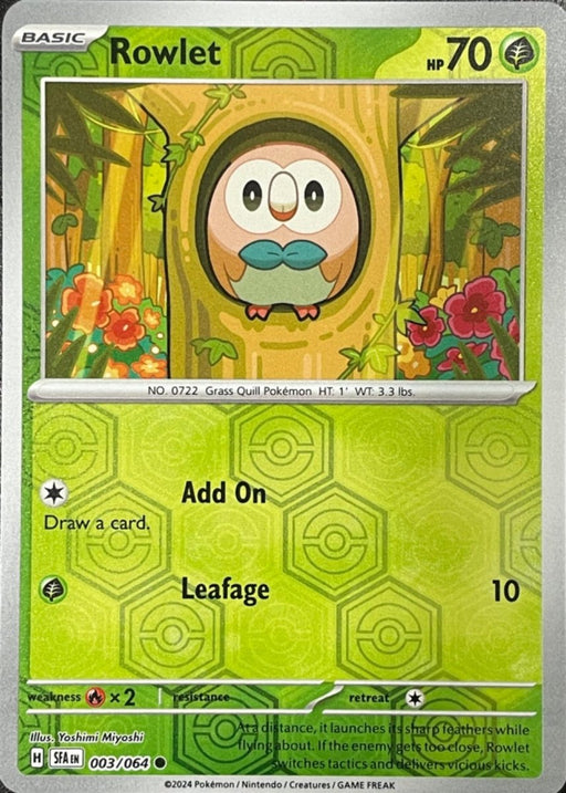 Pokemon Rowlet 003/064 SV: Shrouded Fable Normal - Eterna Cards