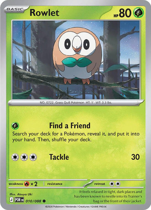 Pokemon Rowlet - 010/088 010/088 ME03: Perfect Order Normal - EternaCards