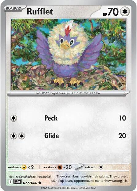 Pokemon Rufflet 077/086 SV: Black Bolt Normal - EternaCards