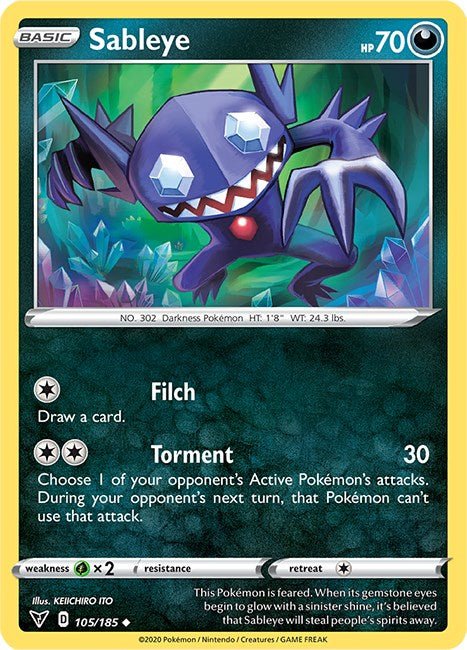 Pokemon Sableye 105/185 SWSH04: Vivid Voltage Normal - EternaCards