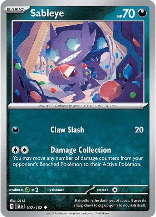 Pokemon Sableye 107/162 SV05: Temporal Forces Normal - EternaCards
