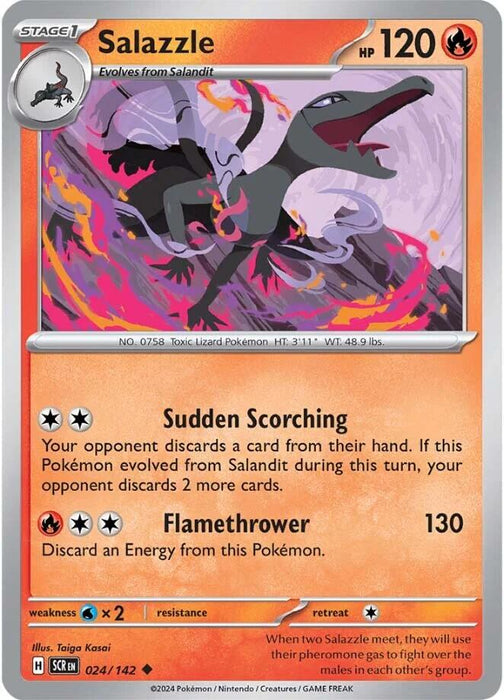 Pokemon Salazzle 024/142 SV07: Stellar Crown Reverse Holo - EternaCards