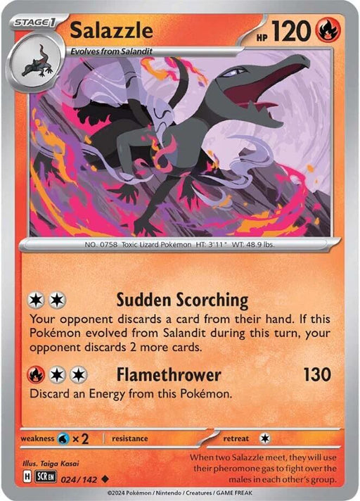 Pokemon Salazzle 024/142 SV07: Stellar Crown Reverse Holo - EternaCards