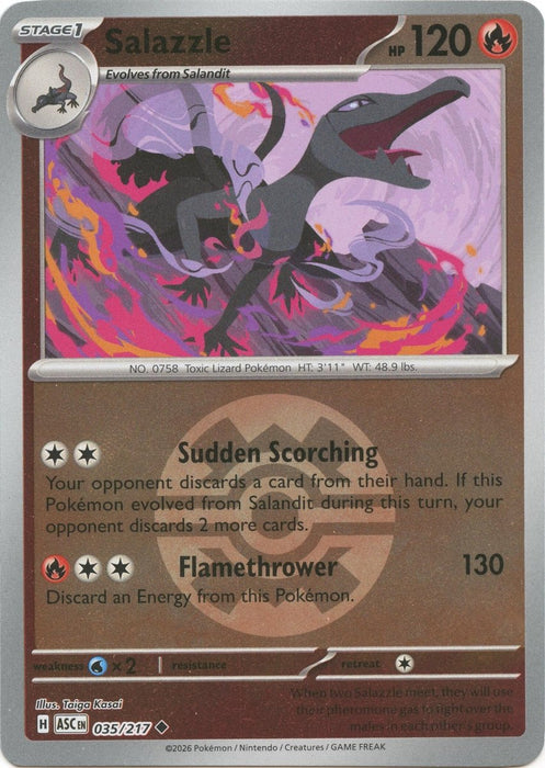 Pokemon Salazzle - 035/217 (Quick Ball) 035/217 ME: Ascended Heroes Reverse Holo - Eterna Cards