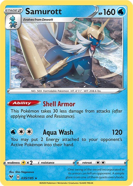 Pokemon Samurott 035/185 SWSH04: Vivid Voltage Normal - Eterna Cards