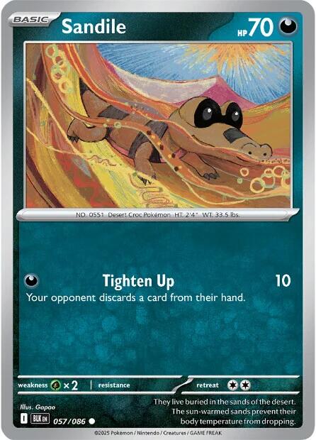Pokemon Sandile 057/086 SV: Black Bolt Normal - EternaCards