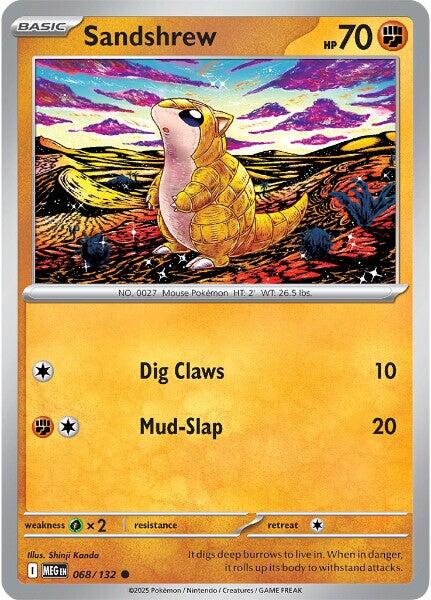 Pokemon Sandshrew 068/132 ME01: Mega Evolution Normal - Eterna Cards