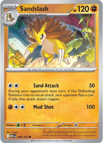Pokemon Sandslash 069/132 ME01: Mega Evolution Reverse Holo - EternaCards