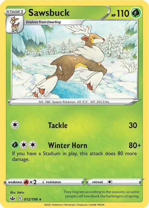 Pokemon Sawsbuck 012/198 SWSH06: Chilling Reign Normal