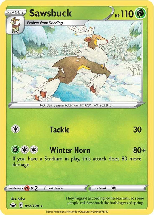 Pokemon Sawsbuck 012/198 SWSH06: Chilling Reign Reverse Holo - EternaCards