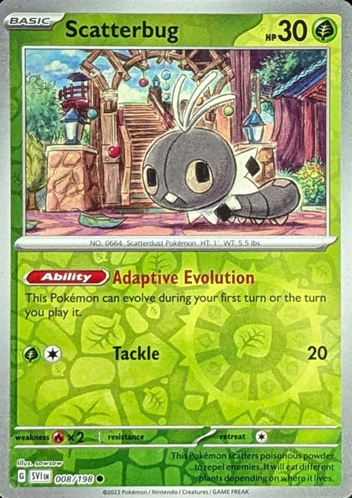 Pokemon Scatterbug 008/198 SV01: Scarlet & Violet Base Set Normal - Eterna Cards