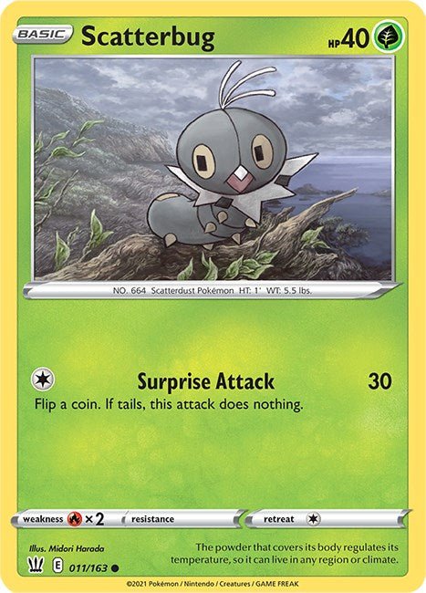 Pokemon Scatterbug 011/163 SWSH05: Battle Styles Reverse Holo - EternaCards