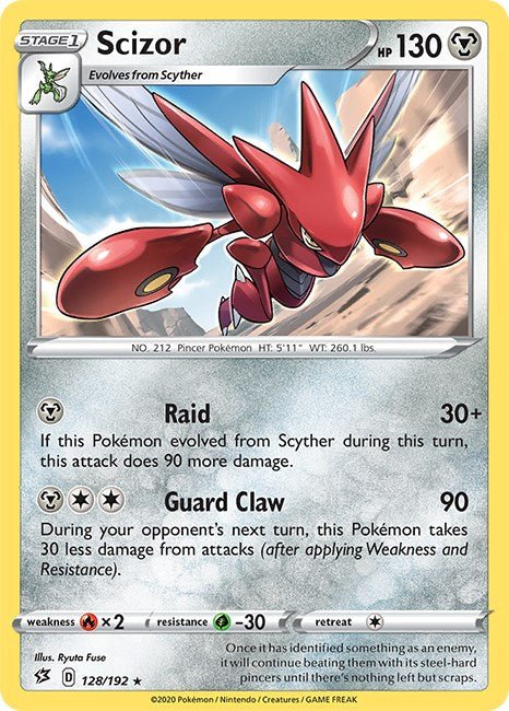 Pokemon Scizor 128/192 SWSH02: Rebel Clash Normal - Eterna Cards