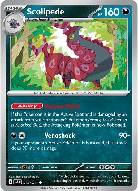 Pokemon Scolipede 056/086 SV: Black Bolt Normal - EternaCards