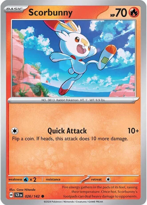Pokemon Scorbunny 026/142 SV07: Stellar Crown Normal - EternaCards
