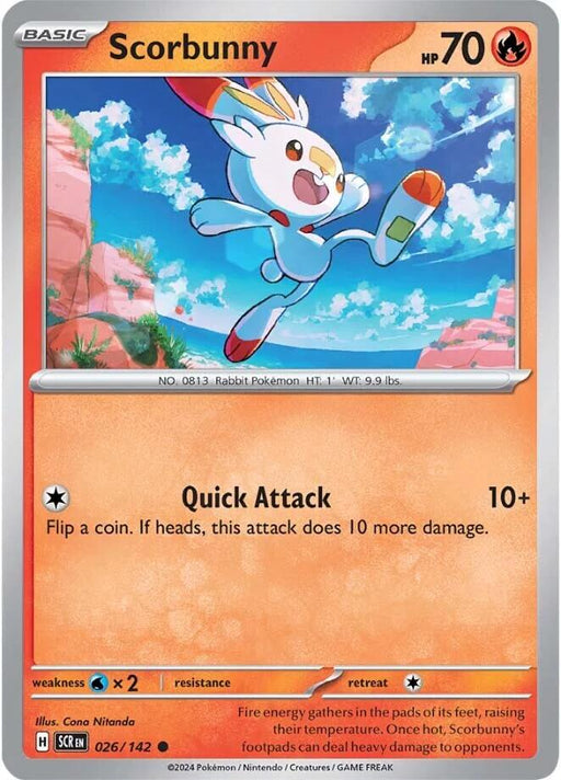 Pokemon Scorbunny 026/142 SV07: Stellar Crown Normal - EternaCards