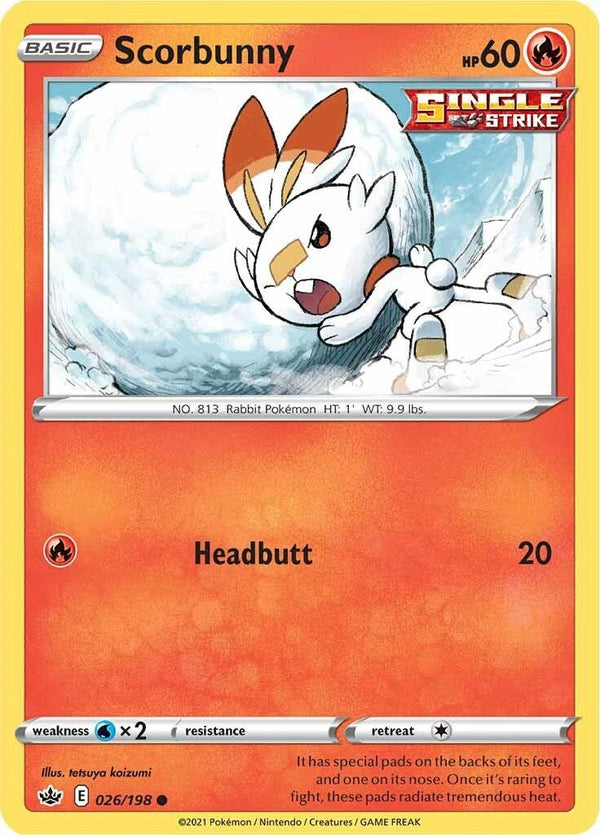 Pokemon Scorbunny 026/198 SWSH06: Chilling Reign Normal
