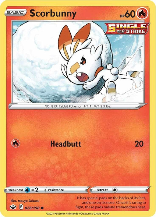 Pokemon Scorbunny 026/198 SWSH06: Chilling Reign Normal - Eterna Cards