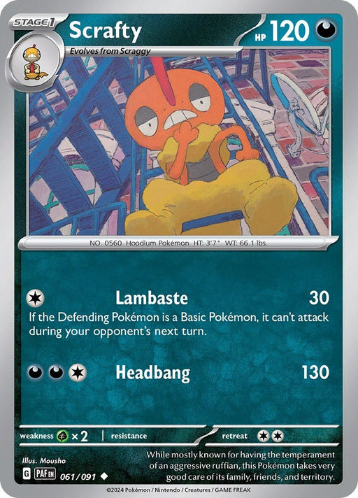 Pokemon Scrafty 061/091 SV: Paldean Fates Normal - EternaCards