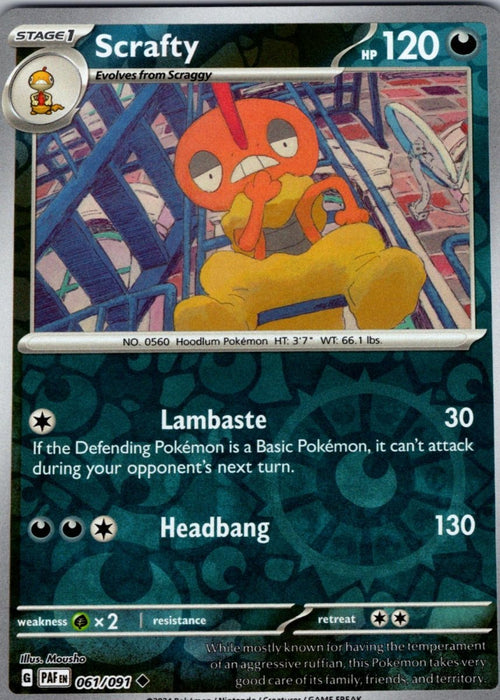 Pokemon Scrafty 061/091 SV: Paldean Fates Normal - Eterna Cards