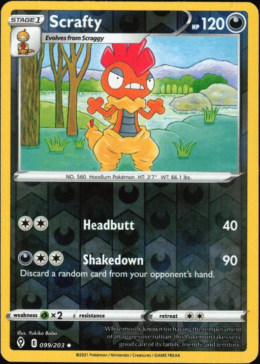Pokemon Scrafty 099/203 SWSH07: Evolving Skies Normal - Eterna Cards