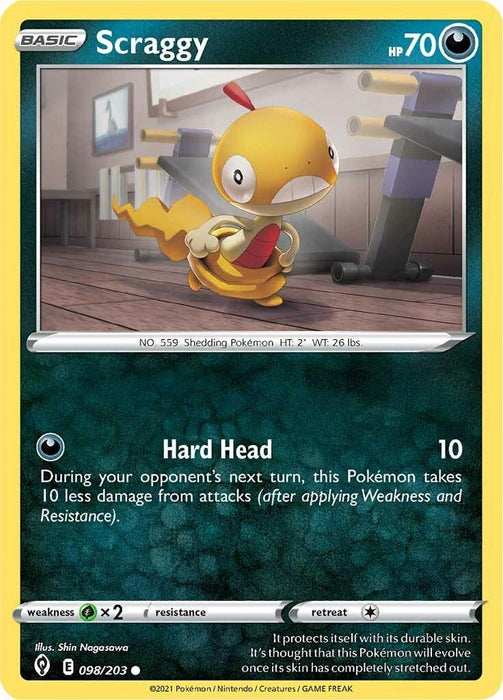 Pokemon Scraggy 098/203 SWSH07: Evolving Skies Reverse Holo - EternaCards