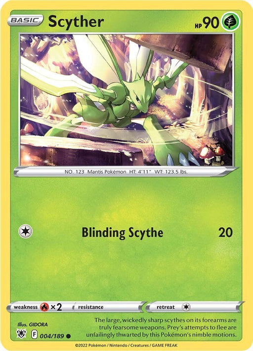 Pokemon Scyther (004) 004/189 SWSH10: Astral Radiance Normal - EternaCards