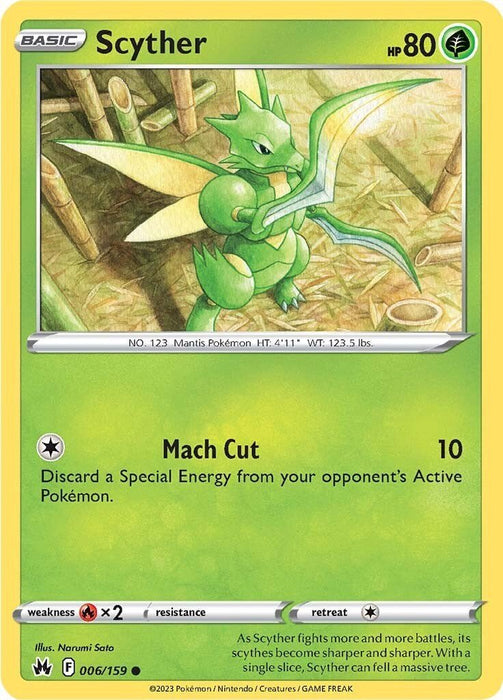 Pokemon Scyther 006/159 SWSH: Crown Zenith Normal - EternaCards