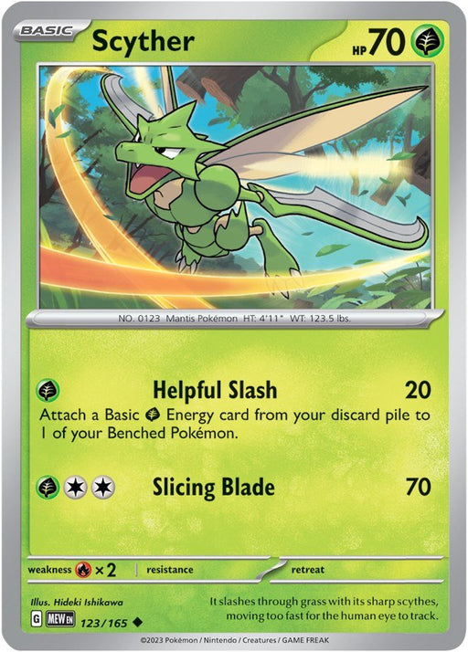 Pokemon Scyther 123/165 SV: Scarlet & Violet 151 Reverse Holo - EternaCards
