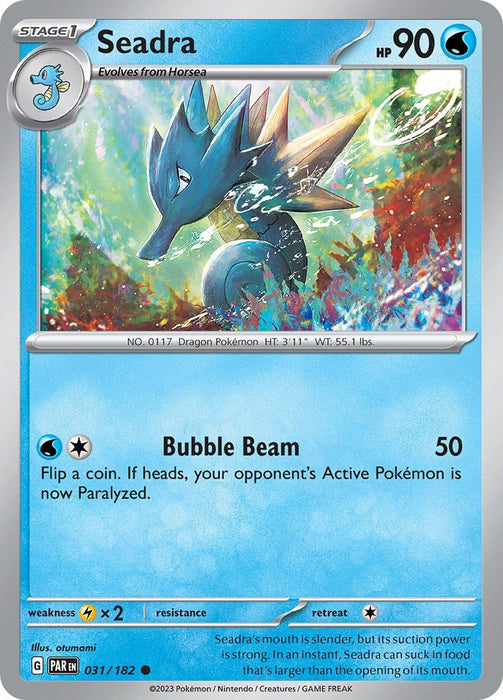 Pokemon Seadra 031/182 SV04: Paradox Rift Reverse Holo - EternaCards