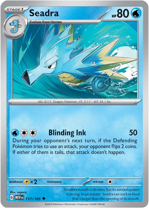 Pokemon Seadra 117/165 SV: Scarlet & Violet 151 Reverse Holo - EternaCards