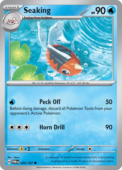 Pokemon Seaking 045/167 SV06: Twilight Masquerade Reverse Holo - EternaCards