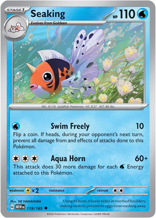 Pokemon Seaking 119/165 SV: Scarlet & Violet 151 Reverse Holo - EternaCards