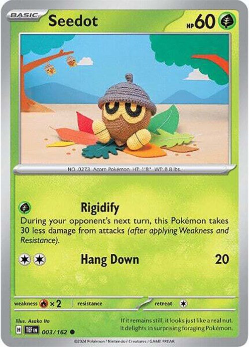 Pokemon Seedot 003/162 SV05: Temporal Forces Reverse Holo - EternaCards