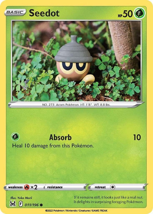 Pokemon Seedot 011/196 SWSH11: Lost Origin Reverse Holo - EternaCards