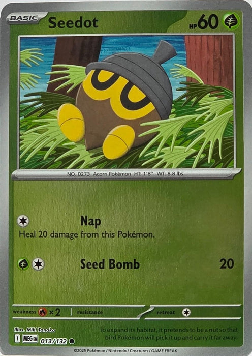 Pokemon Seedot 013/132 ME01: Mega Evolution Normal - Eterna Cards
