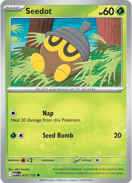 Pokemon Seedot 013/132 ME01: Mega Evolution Reverse Holo - EternaCards