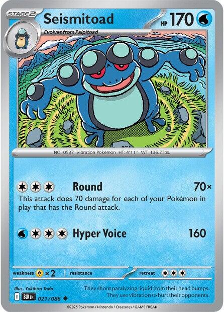 Pokemon Seismitoad 021/086 SV: Black Bolt Reverse Holofoil - EternaCards