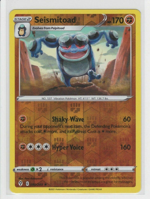Pokemon Seismitoad 090/203 SWSH07: Evolving Skies Normal - Eterna Cards