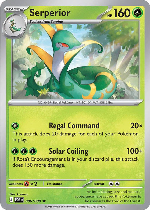 Pokemon Serperior 006/088 ME03: Perfect Order Holofoil - EternaCards