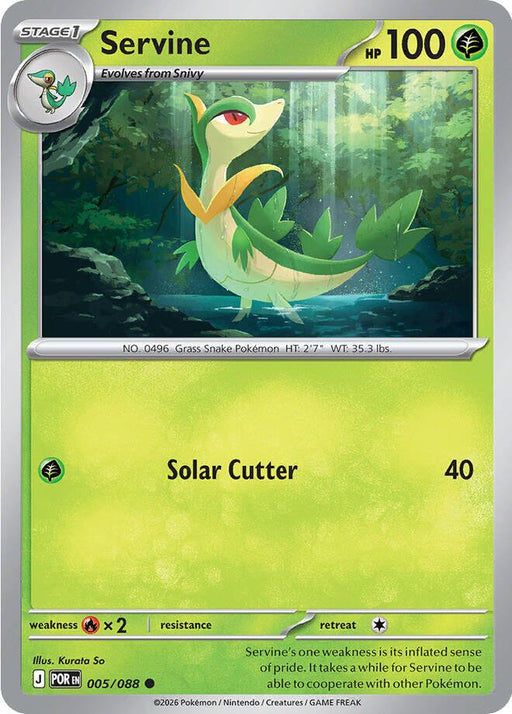 Pokemon Servine 005/088 ME03: Perfect Order Reverse Holofoil - EternaCards