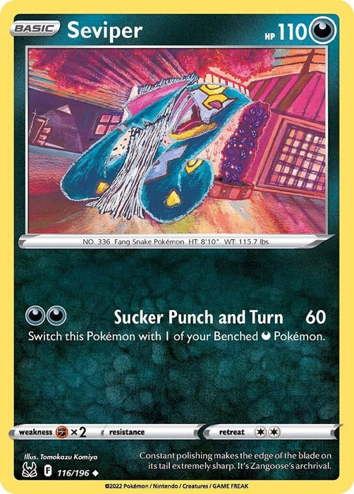 Pokemon Seviper 116/196 SWSH11: Lost Origin Reverse Holo - EternaCards