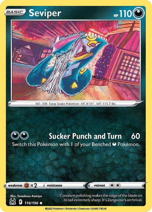 Pokemon Seviper 116/196 SWSH11: Lost Origin Reverse Holo - EternaCards