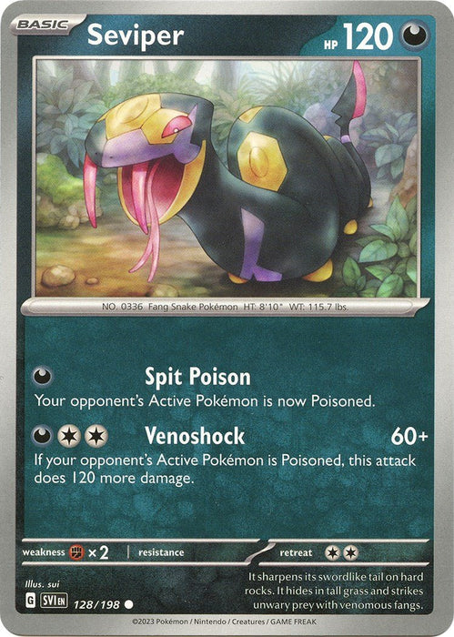 Pokemon Seviper 128/198 SV01: Scarlet & Violet Base Set Reverse Holo - EternaCards