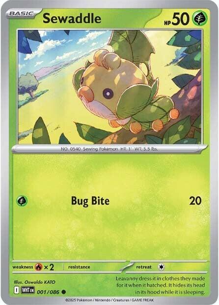 Pokemon Sewaddle 001/086 SV: White Flare Reverse Holo - EternaCards
