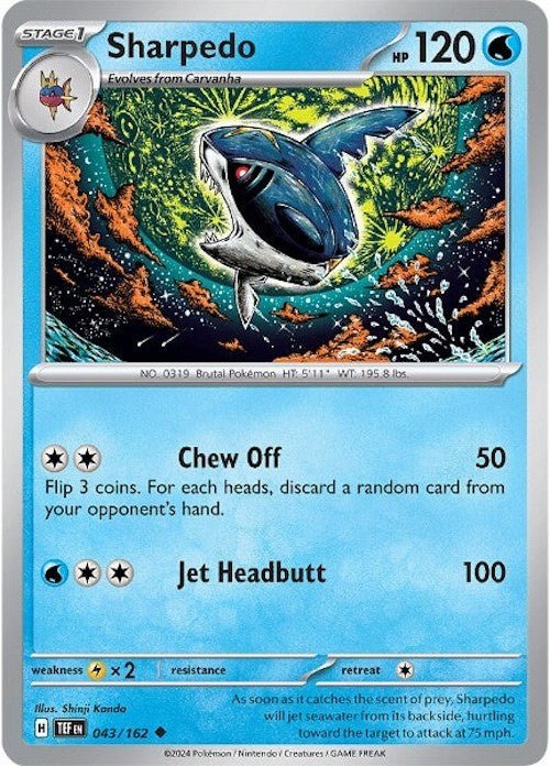 Pokemon Sharpedo 043/162 SV05: Temporal Forces Normal - EternaCards