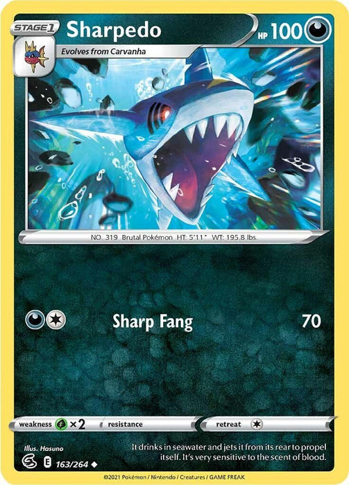 Pokemon Sharpedo 163/264 SWSH08: Fusion Strike Normal - EternaCards