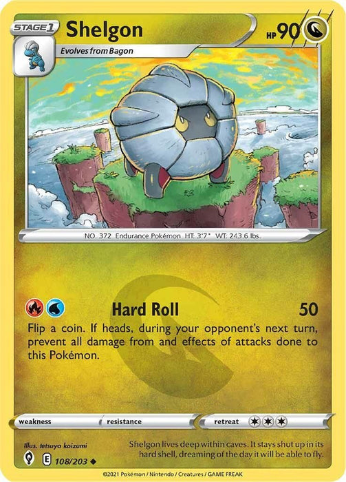 Pokemon Shelgon 108/203 SWSH07: Evolving Skies Reverse Holo - EternaCards