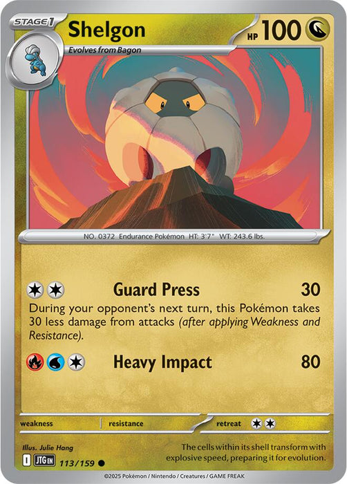 Pokemon Shelgon 113/159 SV09: Journey Together Reverse Holo - EternaCards